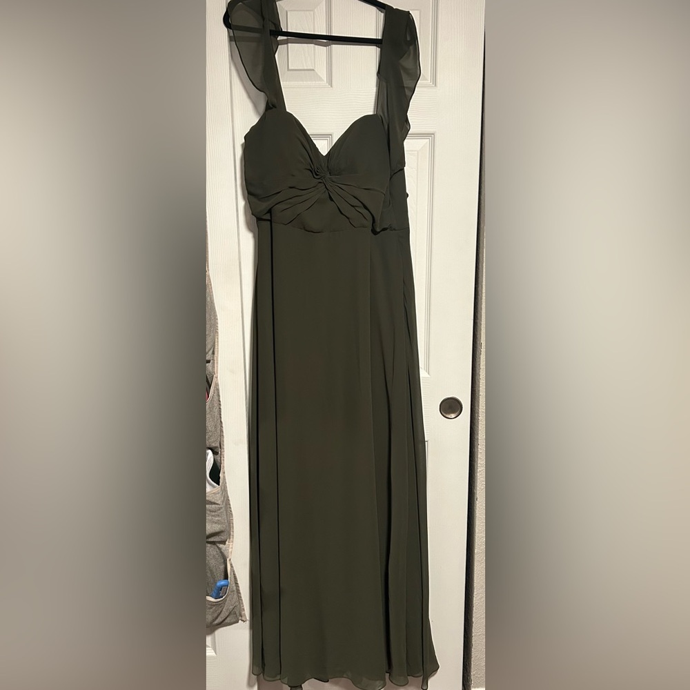 Mori Lee Strapless Dark Green Dress